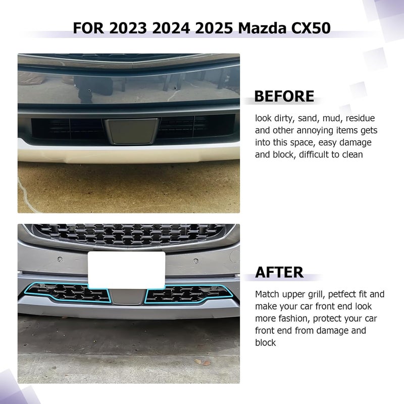 LUWU Front Grill Mesh Compatible With 2023 2024 2025 2026 Mazda CX-50 Front Mesh Grill Inserts Trims Front Mesh Grille Cover Guard for 2026 2025 Mazda CX50 Car Exterior Accessories ABS Material, 2PCS - Image 3